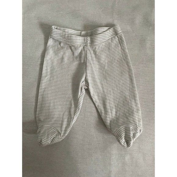Gerber Baby Boy Pant Leggings White Striped Elastic Waist Size New Born - Picture 1 of 4